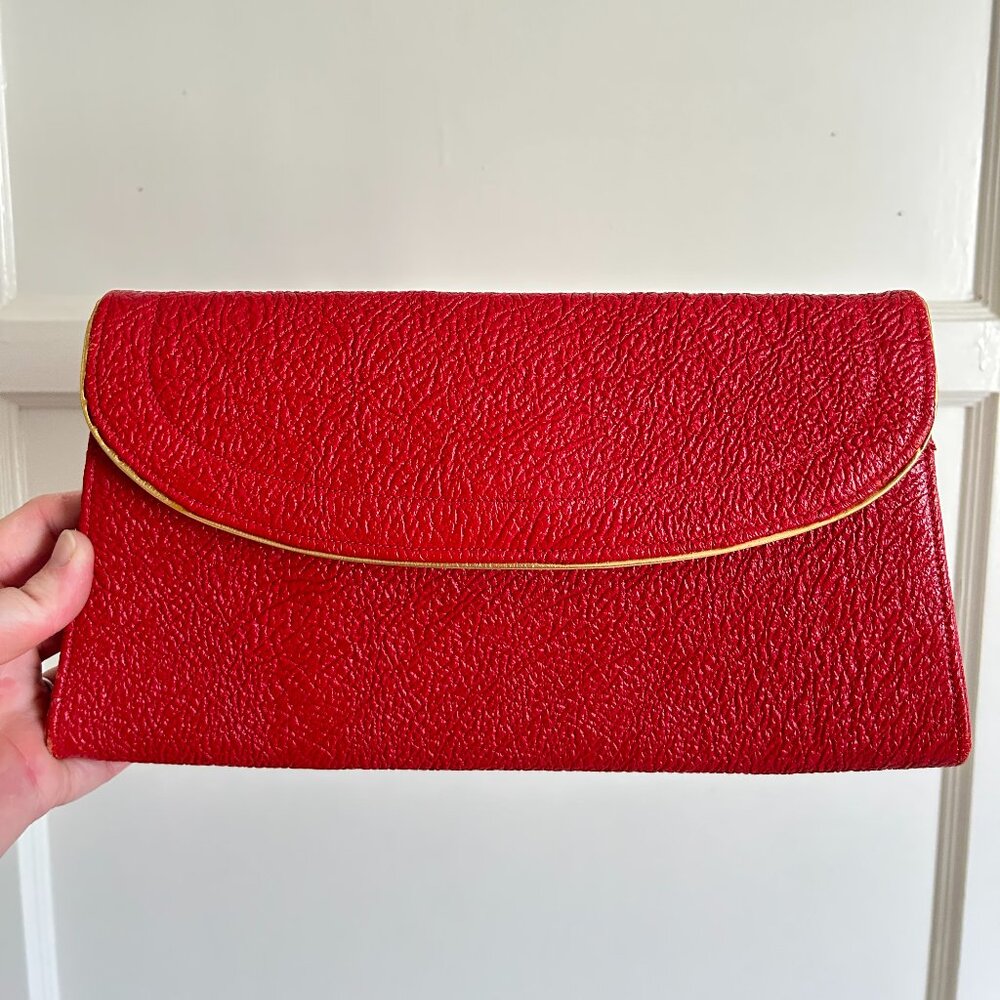 Vintage Mid-Century Glam Red Clutch